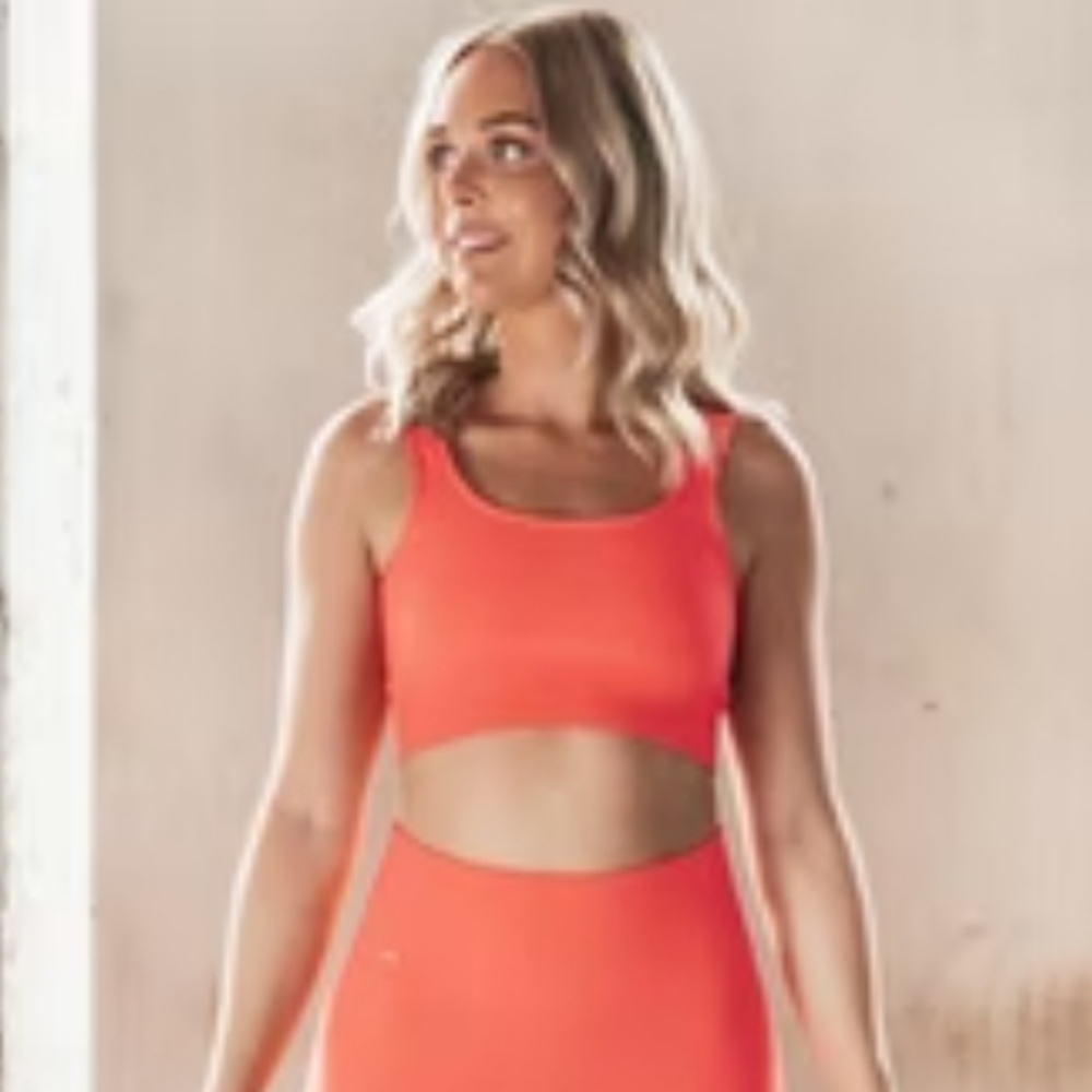 Aim'n Vitamin C Ribbed Seamless Bra & Biker Shorts Set - S